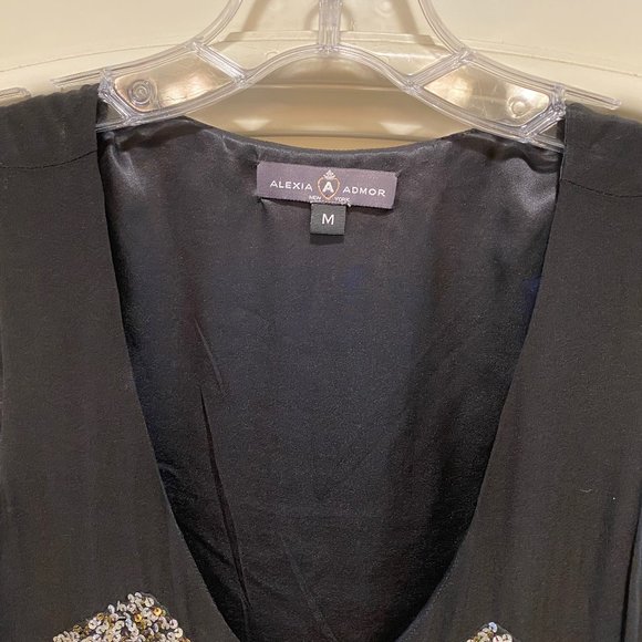 Alexia Admor Sequined Bow Silk Dress Size M - Picture 7 of 8